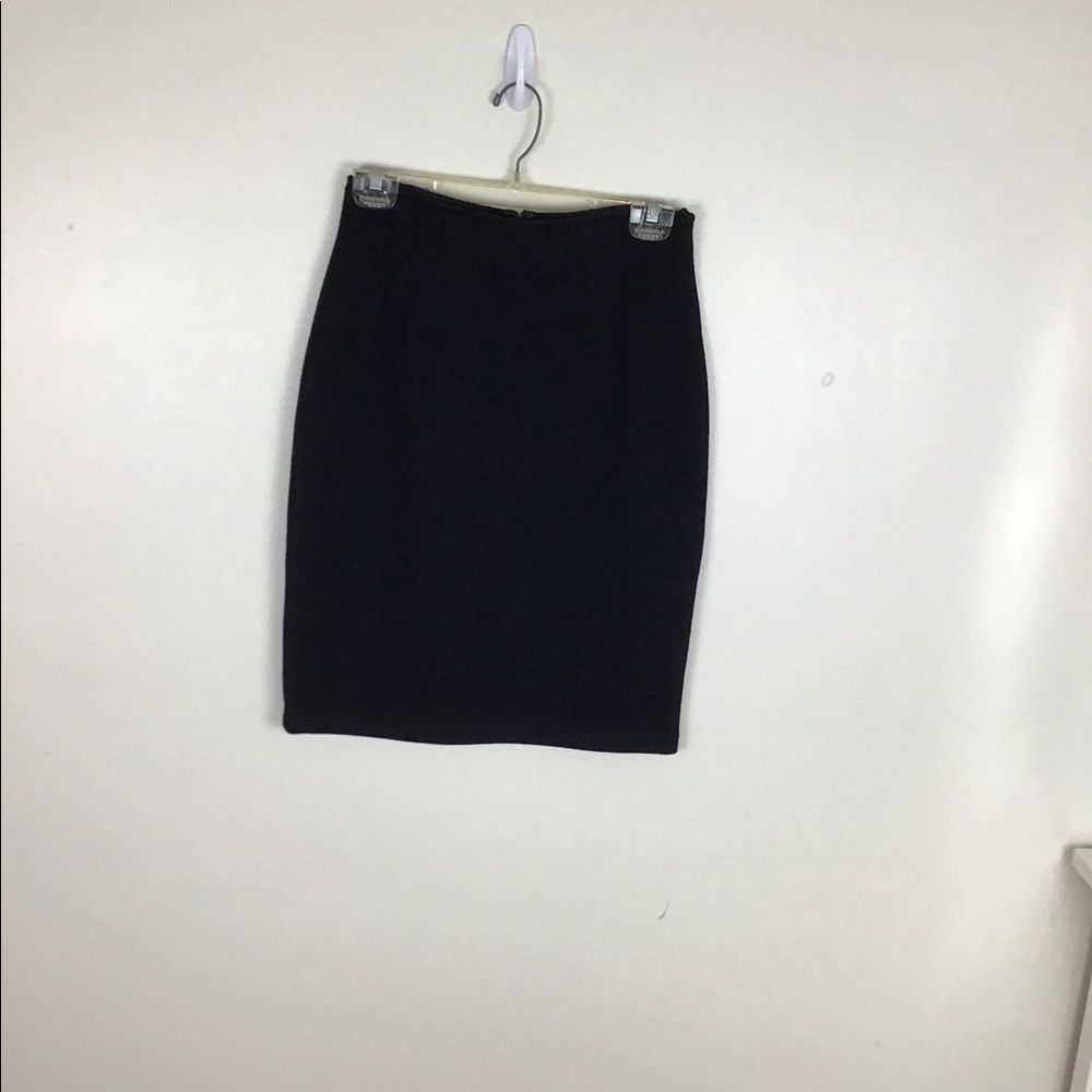 Black knit wool skirt size L.